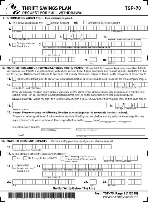 Blank Printable Tsp Form 70