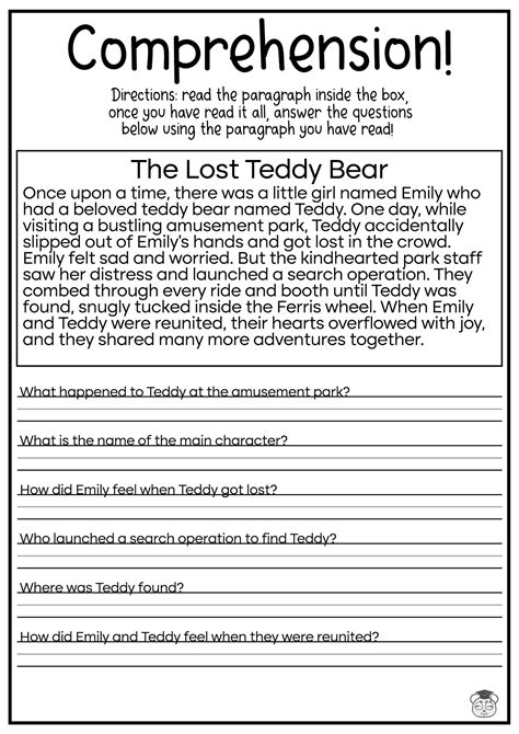 Blank Reading Comprehension Worksheets