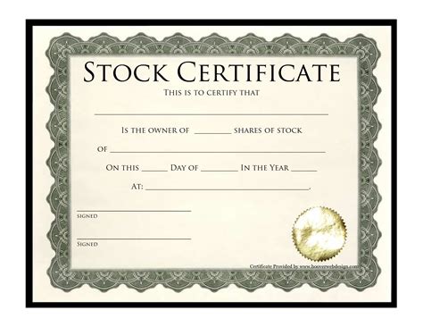 Oak Island, Nova Scotia Blank shares certificate