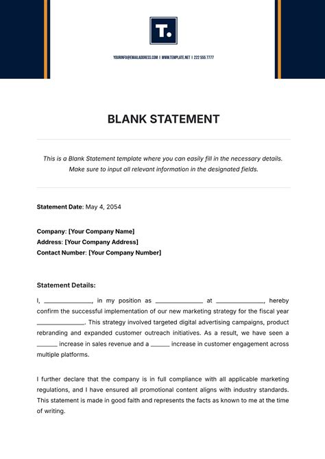 Blank Statement Of Work