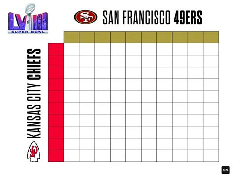 blank super bowl grid