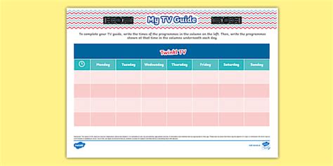 Blank Tv Guide Template