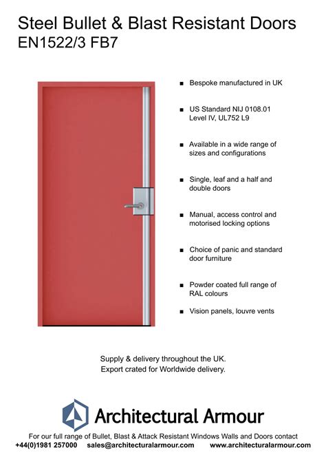 blast resistant doors specifications