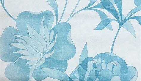 Blaue Tapete Mit Blumen "Sensaina" Blüten Dolden, Vlies