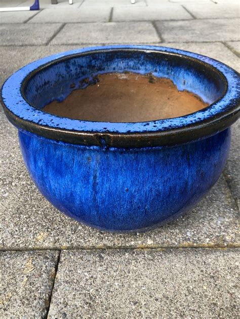 Blumentopf Keramik Blau Patina von Bloomingville