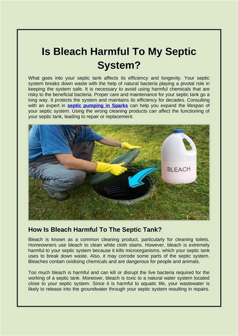 Bleach Drip For Septic