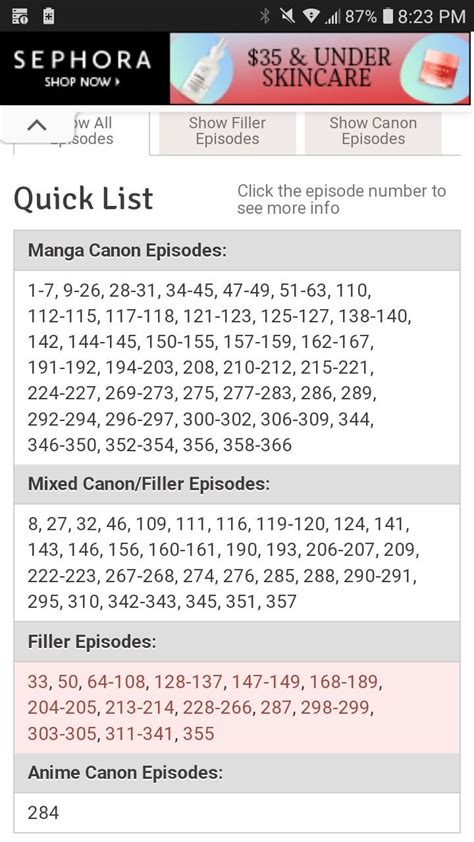 Bleach Filler List Episode