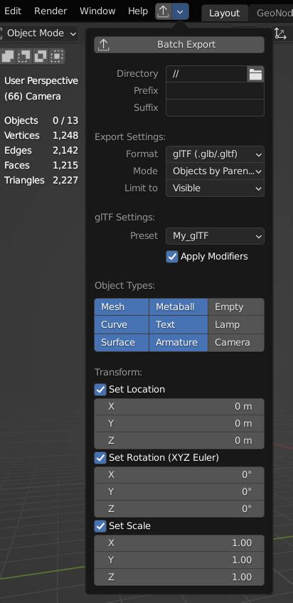 Blender Batch Export