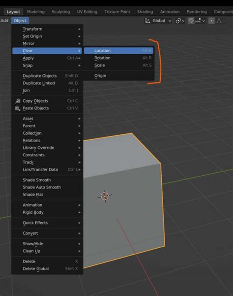 blender clear transform not working