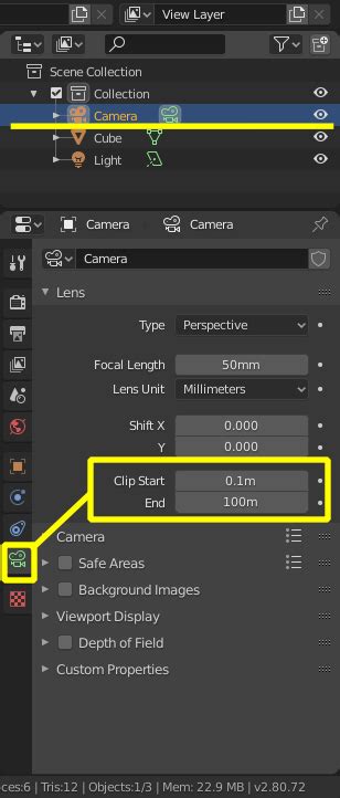 Blender Increase Camera View Distance