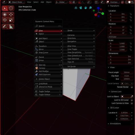 Blender Spacebar Menu