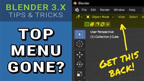 Blender Top Menu Missing