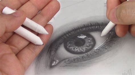 Blending stump for face drawing of a tiger