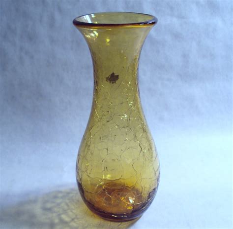 blenko crackle glass vase