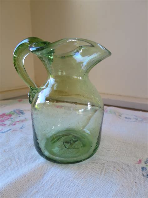 blenko glass pitcher green
