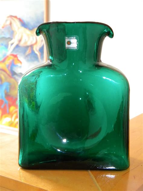 blenko handmade green vase