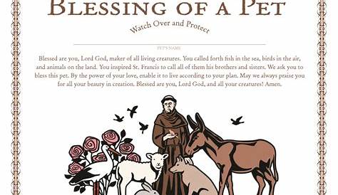 Blessing Of The Animals Certificate Template