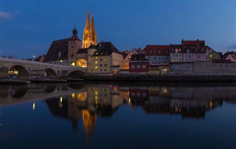 blick auf regensburg von der donau