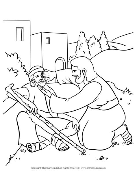 blind beggar coloring page