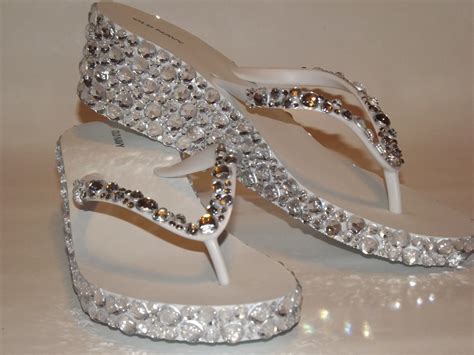 Bridal Jeweled Flip Flops Jeweled Sandals