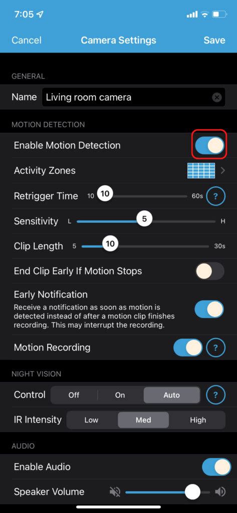 Blink Camera Motion Detection Notification