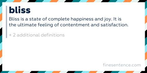 bliss meaning in english with example