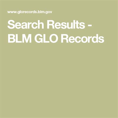 blm glo records search