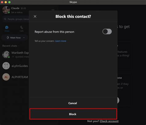 Block Chat Skype