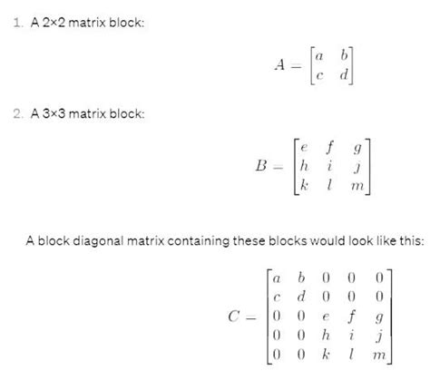 block diagonal matrix example