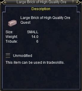 block of high quality ore eq