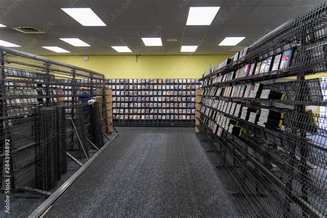 Empty Shelves Inside of a Blockbuster Video Store Editorial Image