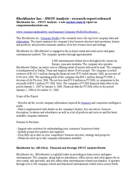 blockbuster inc analysis