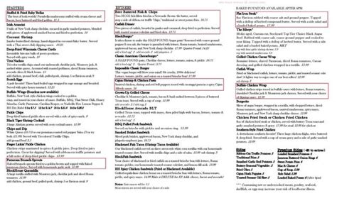 blockhouse pub menu prices