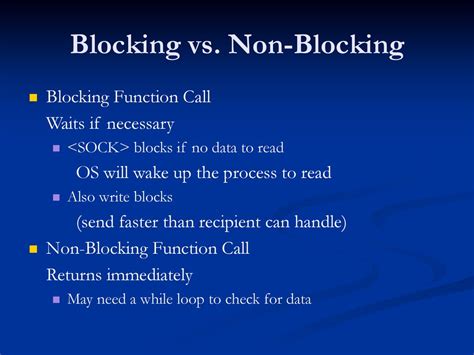 blocking vs non blocking function