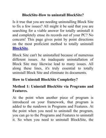 Blocksite Uninstall Prevention