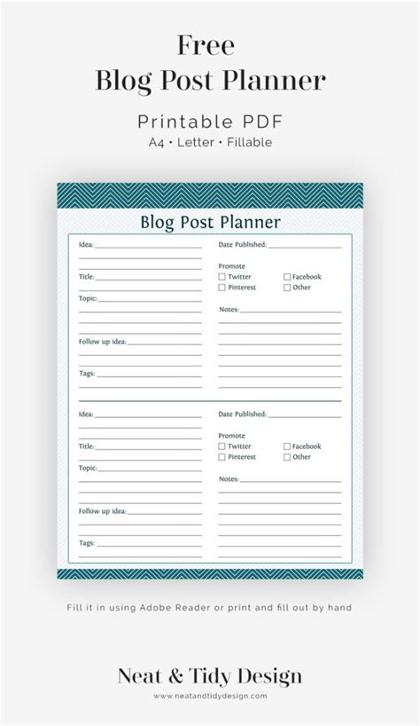 Blog Post Planner Printable