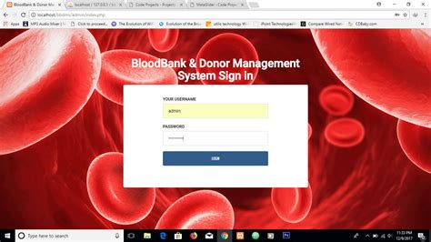 blood bank management system website