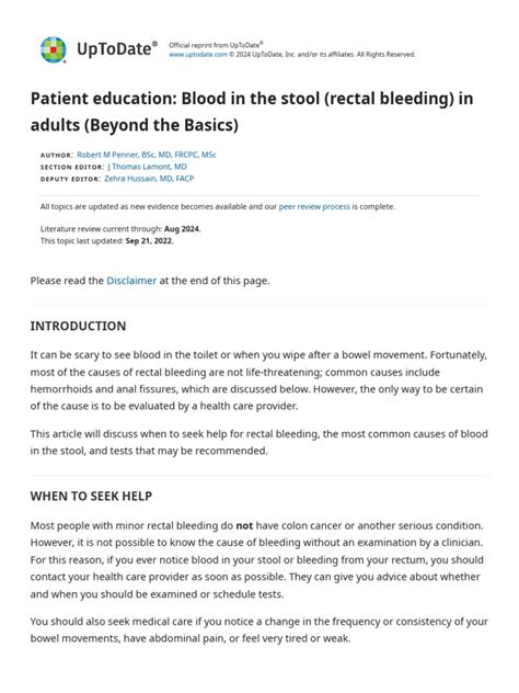 Blood Stool Uptodate