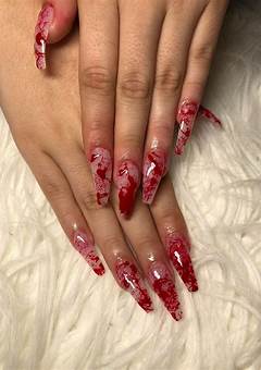 Bloody Acrylic Nails: A Bold And Edgy Nail Trend In 2023