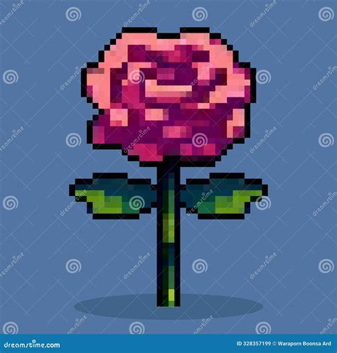 Blooming Rose in 8 Bit Art Delight