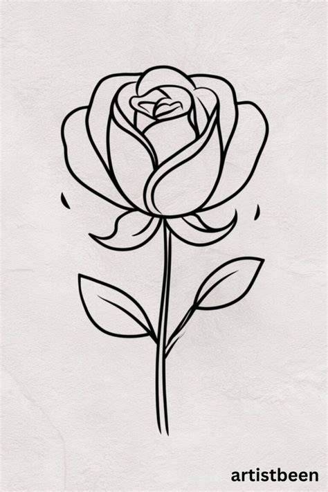 Hand drawn blooming rose isolated free image by How to