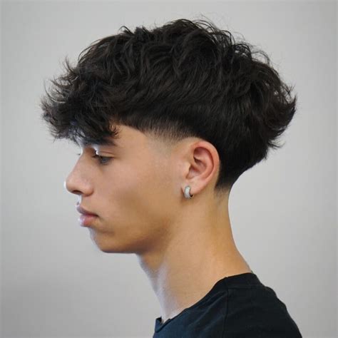 blowout low taper fade textured fringe straight hair