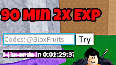 blox fruits codes x2 xp