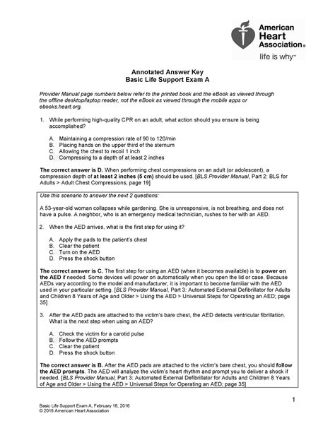 bls basic life support exam c answer key pdf quizlet