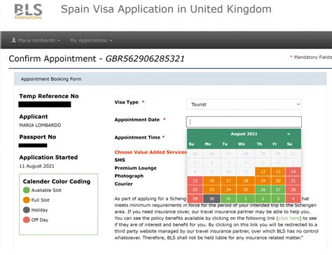 bls spain visa appointment uk