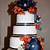 blue and orange wedding cake ideas