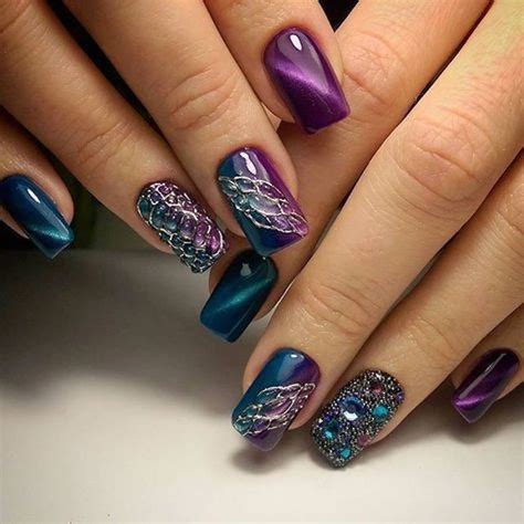 blue/purple nail design Purple nails, Purple nail designs, Nail art