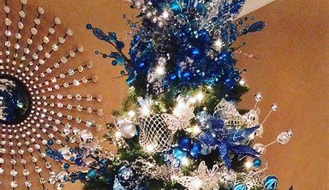 Blue And Silver Christmas Tree Decoration Ideas Tiffany Decorated Commercial