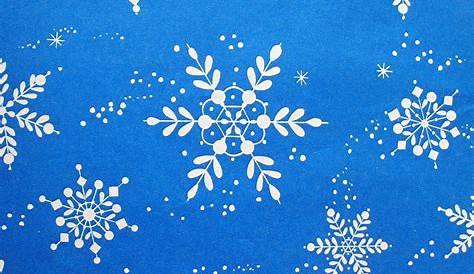 Vintage White Snowflakes on Blue Christmas Wrapping Paper Full | Etsy