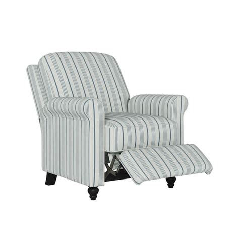 blue and white striped recliner